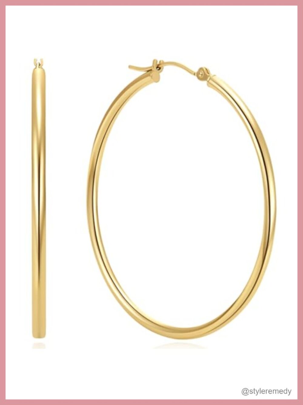 14k Gold Hoop Earrings Hypoallergenic Everyday Women's Jewelry